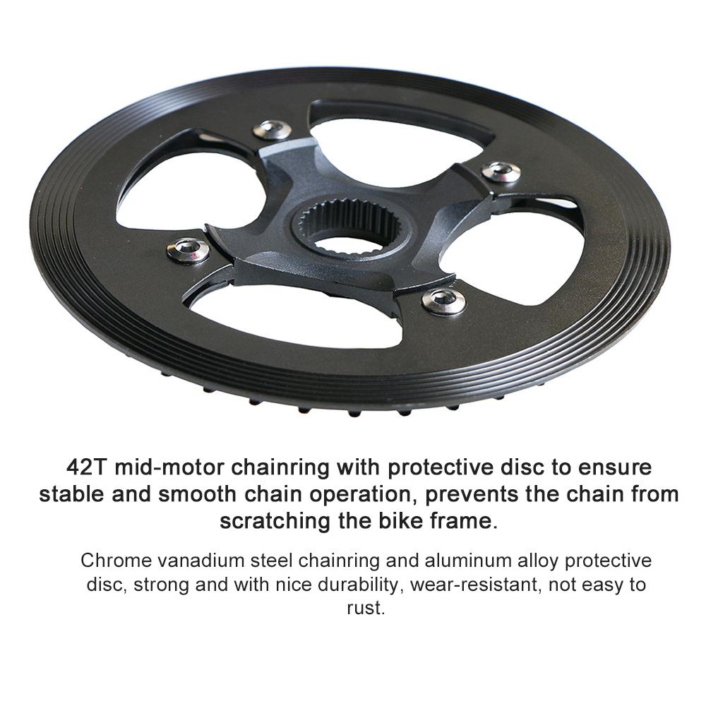 

104BCD 42T Bike Chainring Chain Wheel Gear Adapter for Mid Drive Motor M400 M300 M200 M215 M410 M315 M420 чёрный
