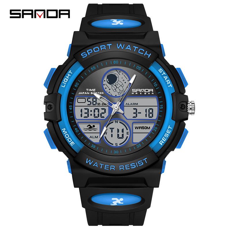 Sanda Astronaut Series Luminous Waterproof Panda Watch - Unisex Youth Fashion Trend