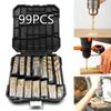 99-teiliges Titan-Bohrer-Set Hochgeschwindigkeitsstahl-Bohrer für Stahlplatte Holz Kunststoff Metall Kupferlegierung Holzbearbeitung Lochöffner
