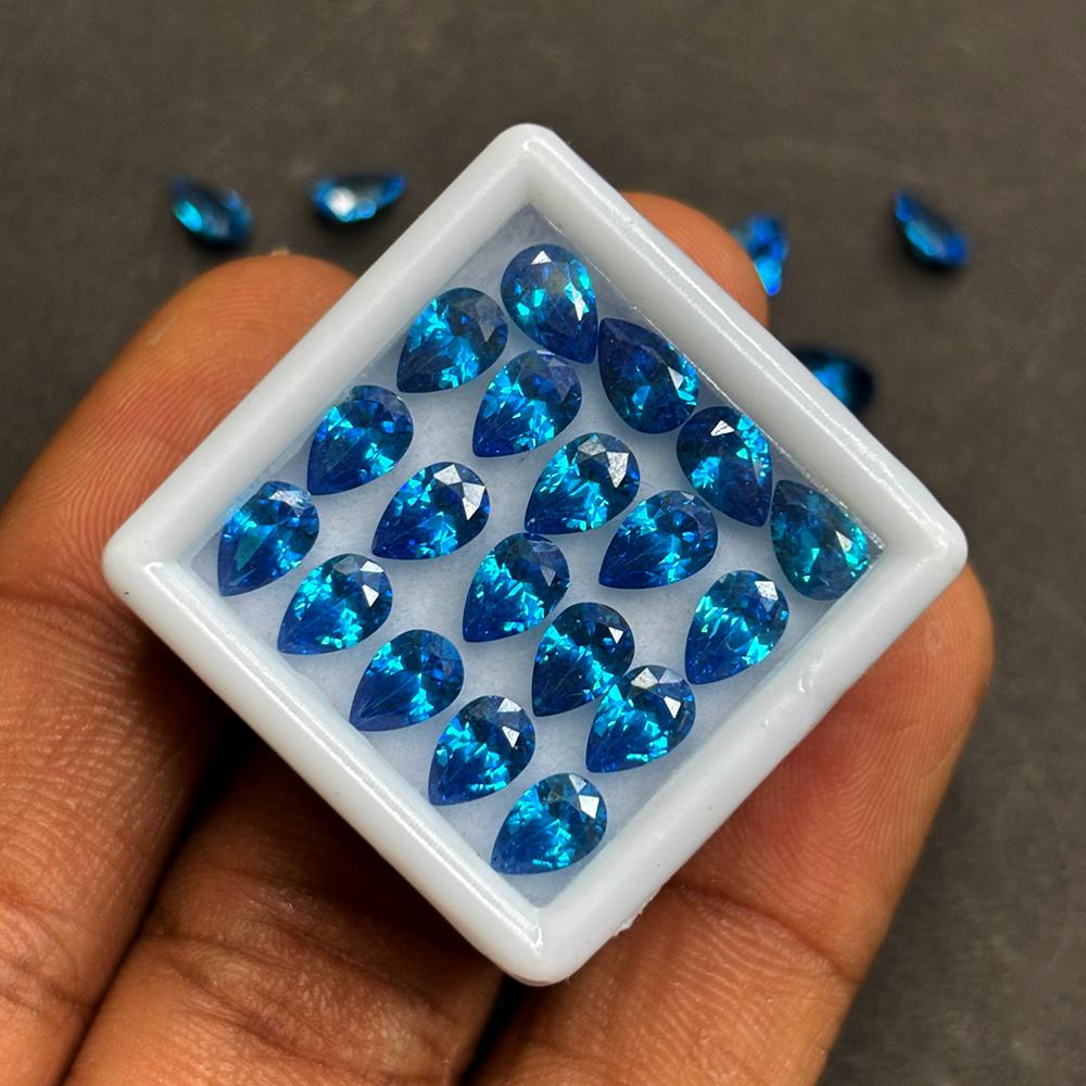 Natural Blue Sapphire Pear Cut Gems A+ 6 Pcs 7x5 mm Lot Gift For Him