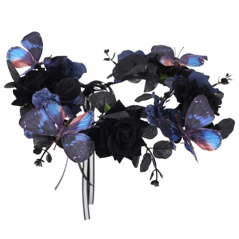 Day Of the Deads Headpiece Rose Flower Crowns Headband Halloween Cincos De Mayoes Party Costumes for Womens Gifts