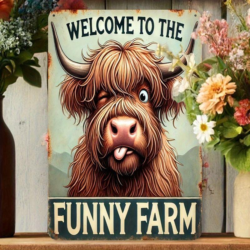 Retro Metal Animal Wall Art for Home Kitchen Farm Cafe Garden