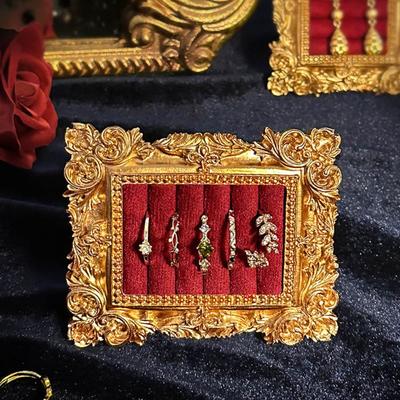 Velvet Jewelry Display Stand Resin Photo Frame Ring Tray  Photography Display Item Prop
