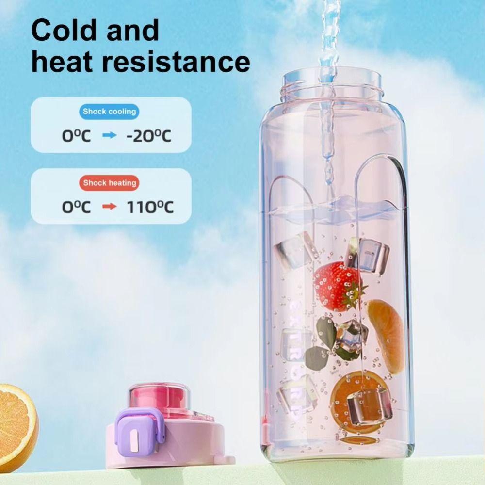 Large Capacity Colorful Plastic Cup Leak Proof Outdoor Sports Kettle  Unisex
