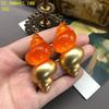 European and American Fashion Trends Retro Literature Sweet Fresh Exquisite Niche Design Orange Conch Necklace Brooch Earrings
