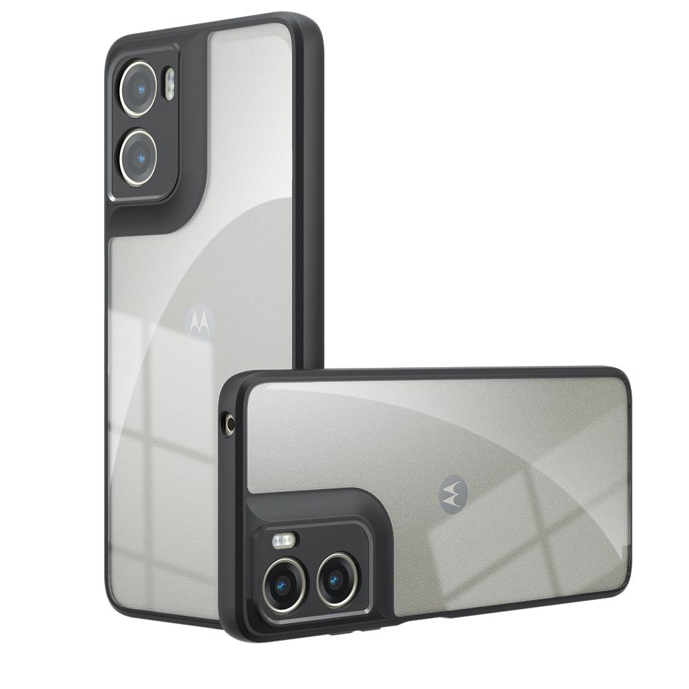 Stoßfeste Matte Handyhülle für Moto G06 Hartes Acryl Weicher Bumper Transparente Rückseite Abdeckung Hülle für Motorola Moto G06 Power Funda