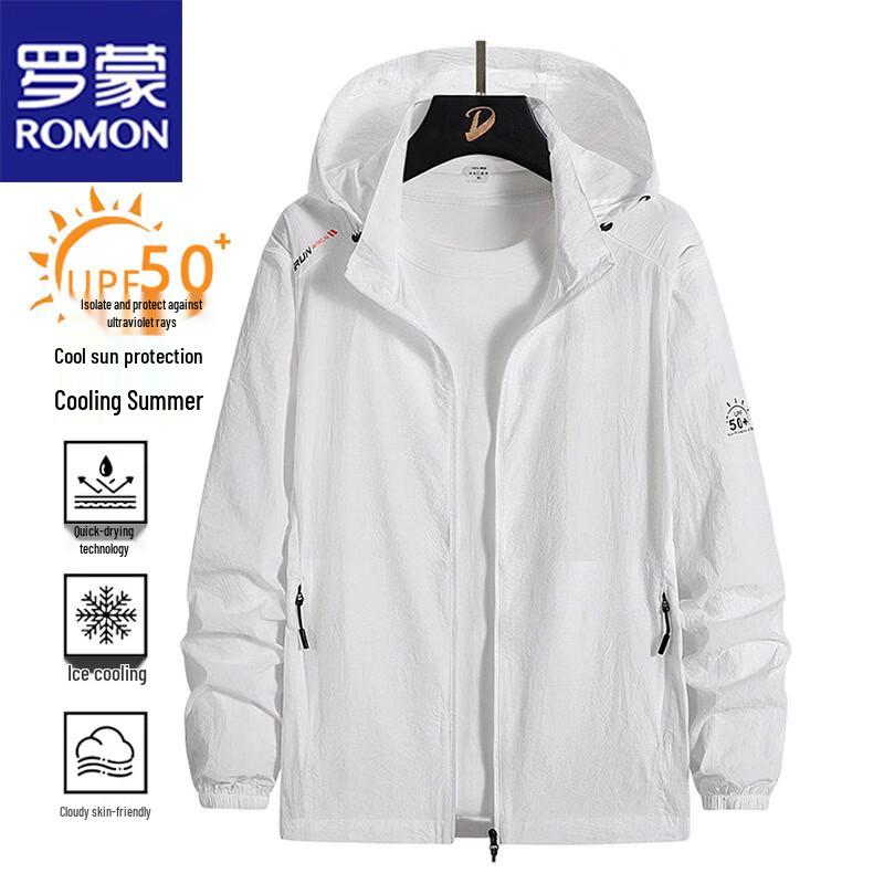 ROMON Men s Hooded Lightweight UV Sun Protection Jacket XL