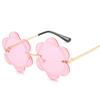 Flower Shape Sunglasses for Women New Fashion Rimless Metal Leg Designer Sunglasses Woman Korean Style Female Sunglass