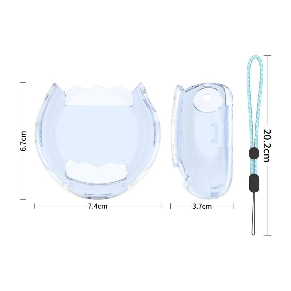 For Tamagotchi Paradise Transparent Protective Case Dustproof PC Hard Shell with Lanyard Anti-Scratch Clear Cover Game Console