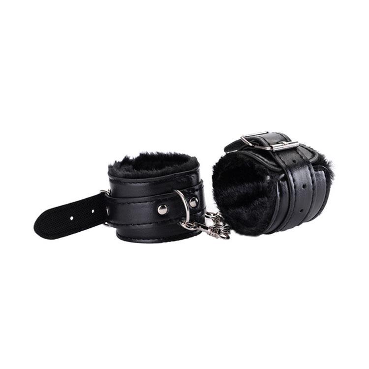 Luxury Leather & Plush Handcuffs: Adult Bondage & Teasing Restraint Toy