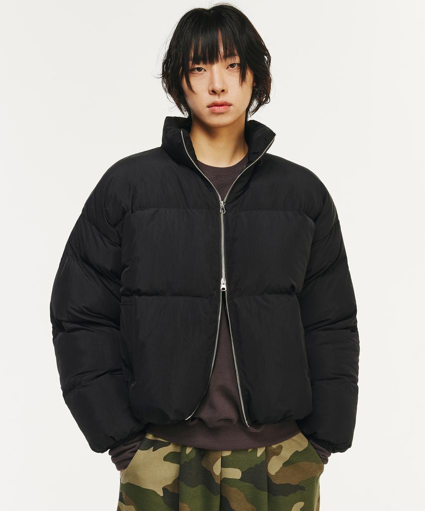 Signature Two-Way Crop Padded Jacket [Black]