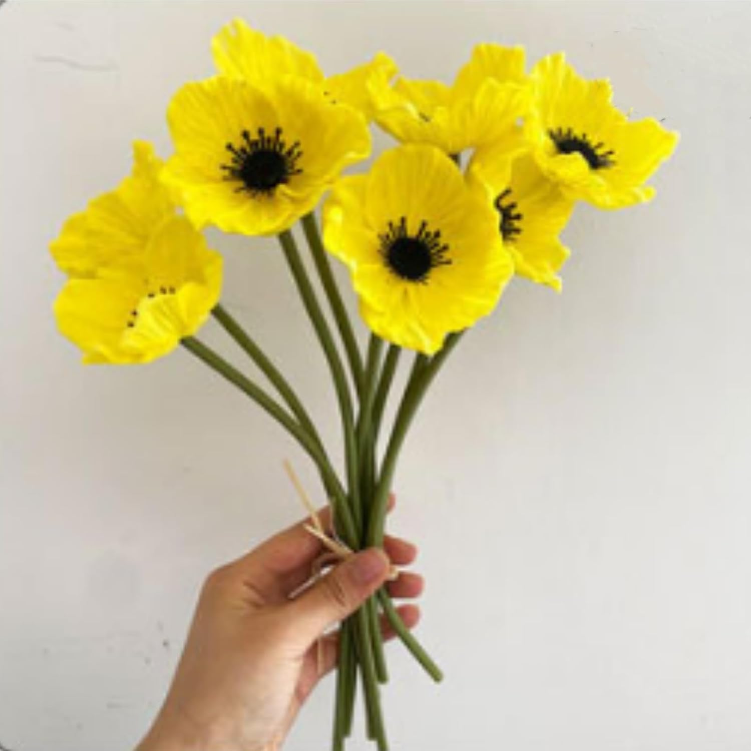 Искусственные цветы Искусственные цветы мака, 10 шт. Искусственные маки Шелковые Поддельные цветы, Не выцветающие ПУ Поддельные Латексные цветы для Украшения Стола на Кухне Свадьба