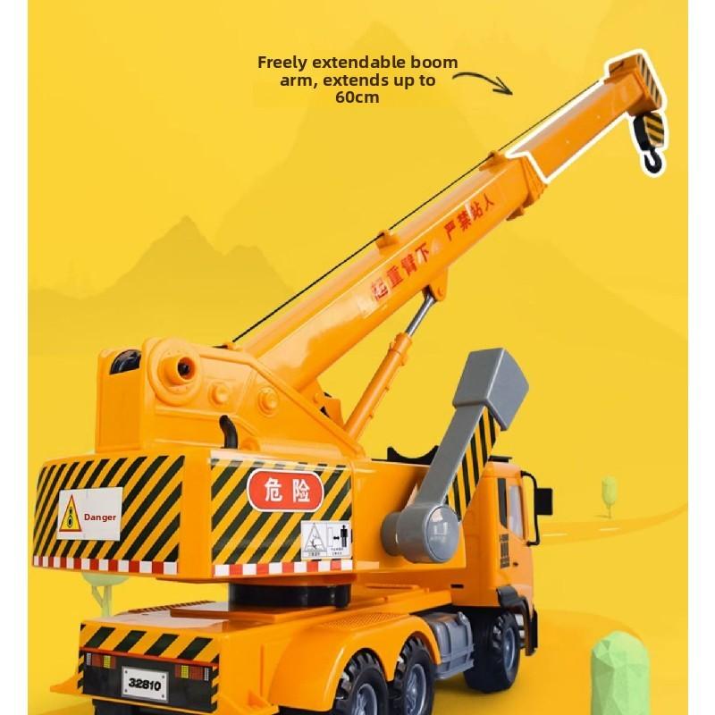 Kids Engineering Car With Large Crane And Inertia Function For Learning Play