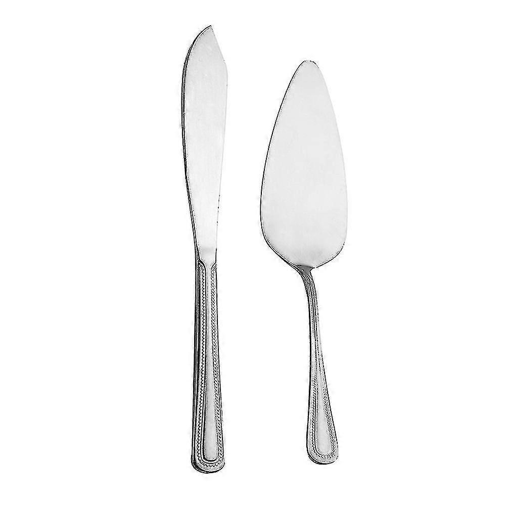 2pcs Simple Pie Knife Baking Party Pastry Stainless Steel Tool Cake Serving Set - Pjun