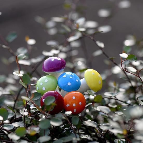 16Pcs Artificial Mushroom Holiday Easter Bonsai Spring Garden Flower Pot Decor