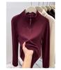 Women's Thickened Double-Sided Fleece Half-Zip Sweatshirt for Autumn and Winter