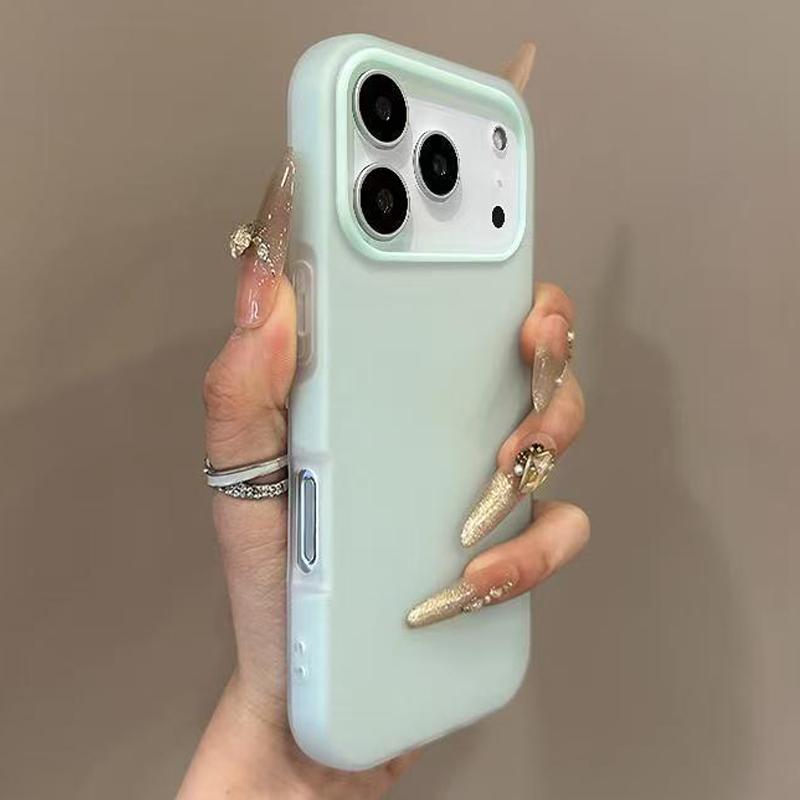 Luxury Candy Color 2 in 1 Matte Phone Case For 17 Pro Max 16 15 14 13 12 11 Pro Max Plus Air Shockproof Bumper Back Cover