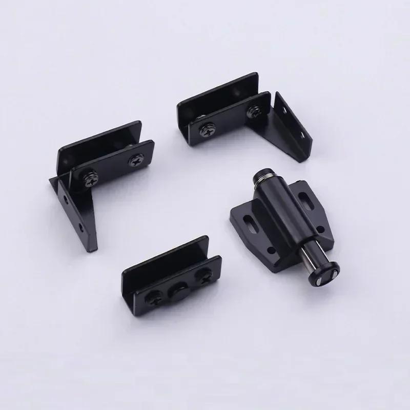 Stainless Steel Glass Door Hinge Glass Clamp Double Head Magnetic Catch Display Cabinet Hinge For 5-8mm Glass Furniture Hardware