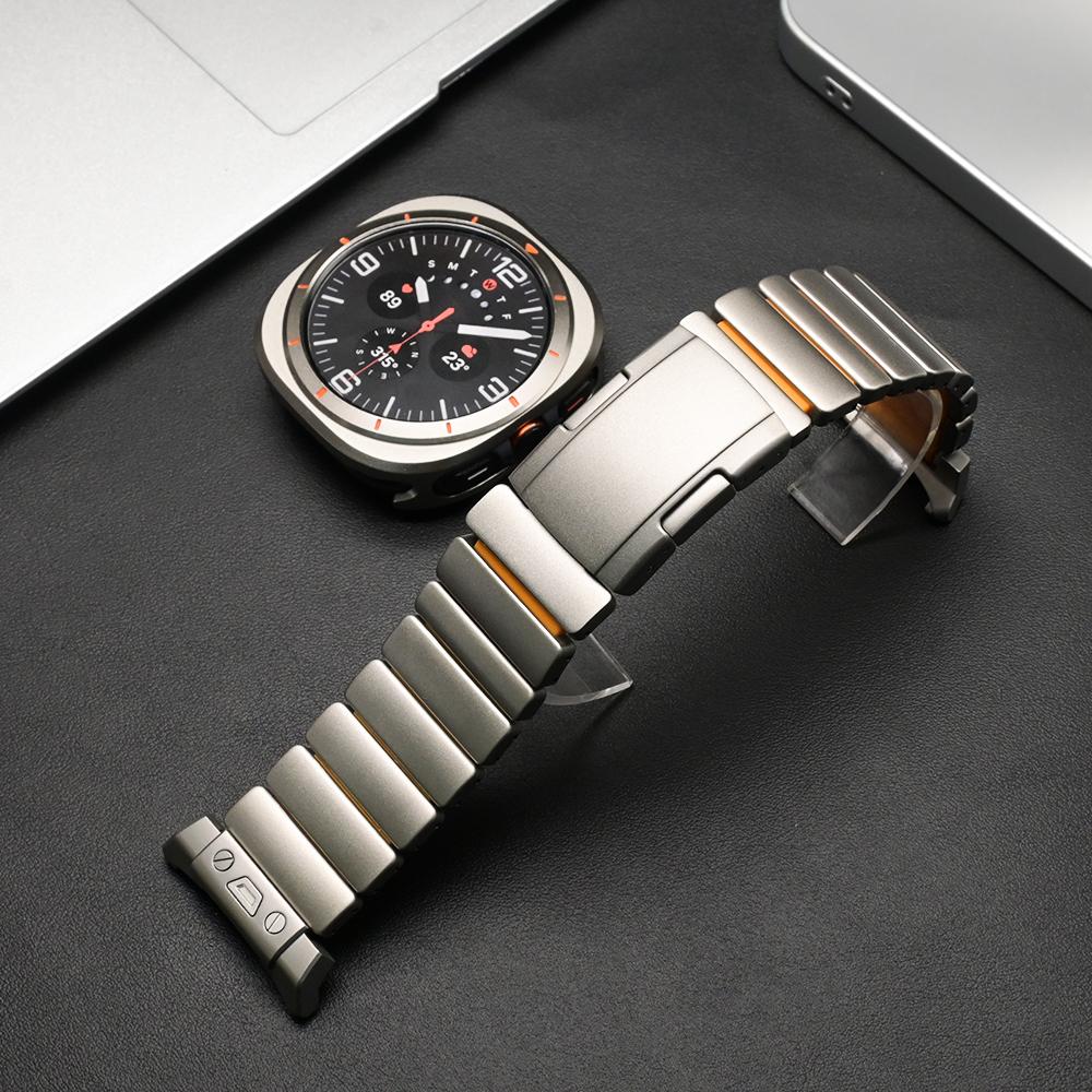 Titanium Rubber Strap for Samsung Galaxy Watch Ultra 2025 Wristband Luxury Metal Band for Galaxy Ultra Watch 47mm 2024 Replaced