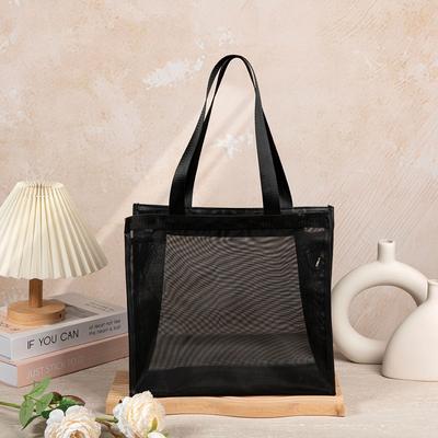 New Mesh Shoulder Bag Hollow Large Capacity Beach Bags Transparent Multifunctional Makeup Storage Bag Travel