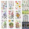 9 Sheets Spring Butterfly Gnomes Static Clings Window Sticker Decal for Bedroom Living Room Festival Home Decorations