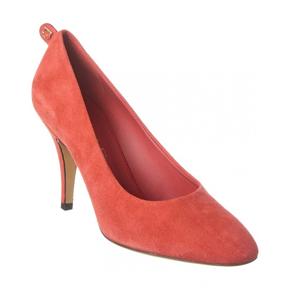 

Salvatore Ferragamo Ferragamo Judy Suede Pump Red US 7/Wide