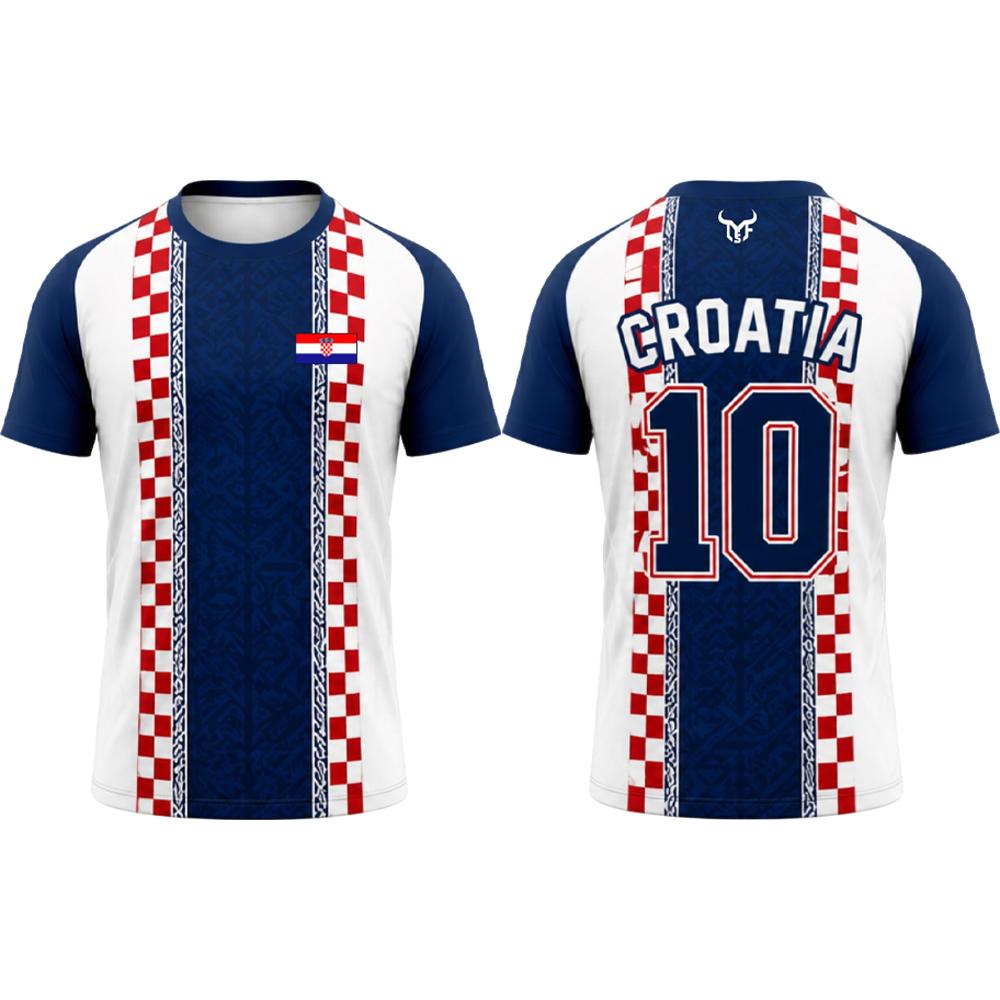 Croatia Flag Printed T-shirt Men Quick Dry Breathable Football Jersey Men's And Women's Casual
