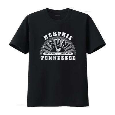 Sun Records Memphis Music Vintage Style T Shirt with Rooster and Notes Design Vintage Washed Slightly Homme