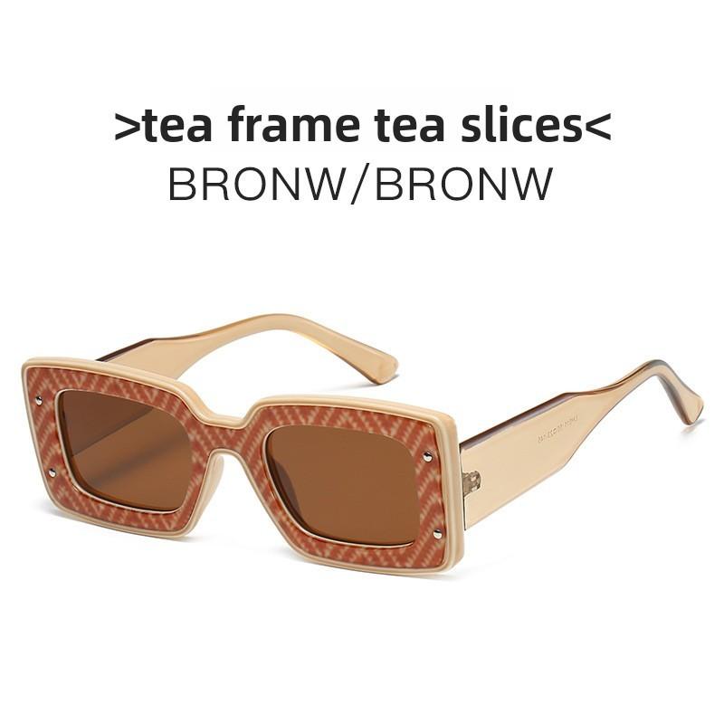 Spring 2022 Modern Square Sunglasses For Women With Red Lenses And Uv Protection For Travel And Events IvoryFrameTea
