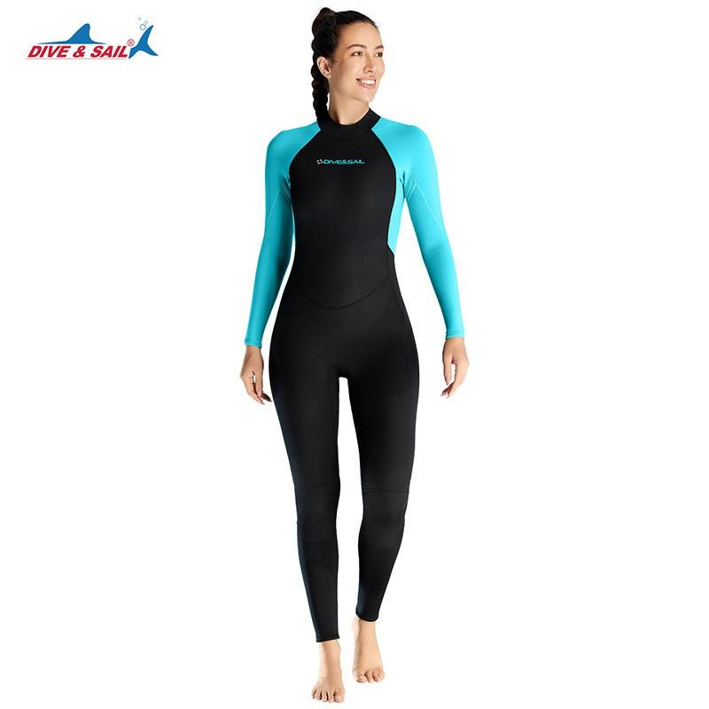 Womens 3mm Full Wetsuit Scuba Diving Snorkeling Surfing Thermal Protection Long Sleeve Plus Size
