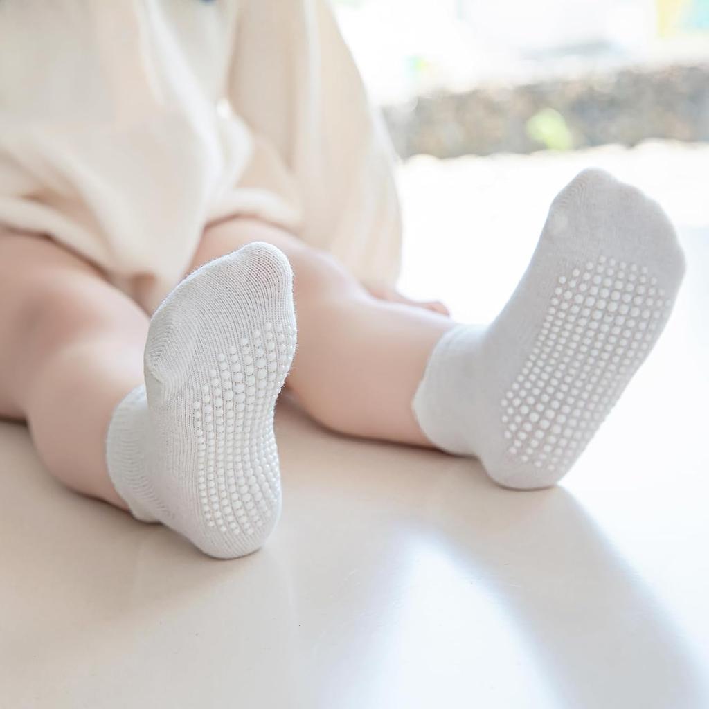 12 pairs of cute antibacterial non-slip infant cotton socks M size