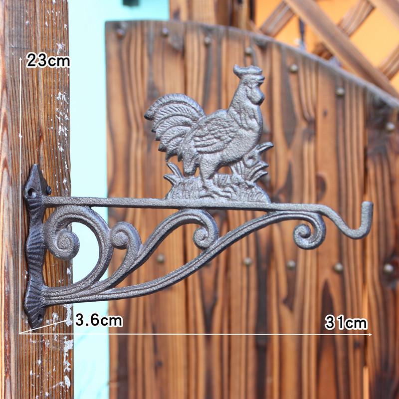 Retro Cast Iron Bird Wall Hooks & Hangers for Baskets & Lanterns
