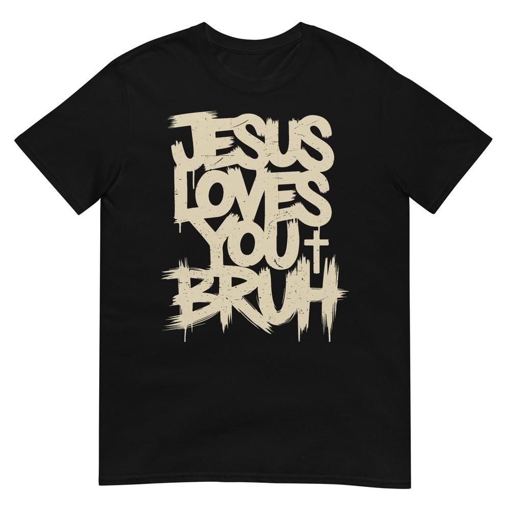 Christian Boy Teen Jesus Loves You Bruh Funny Humorous Faith TShirt