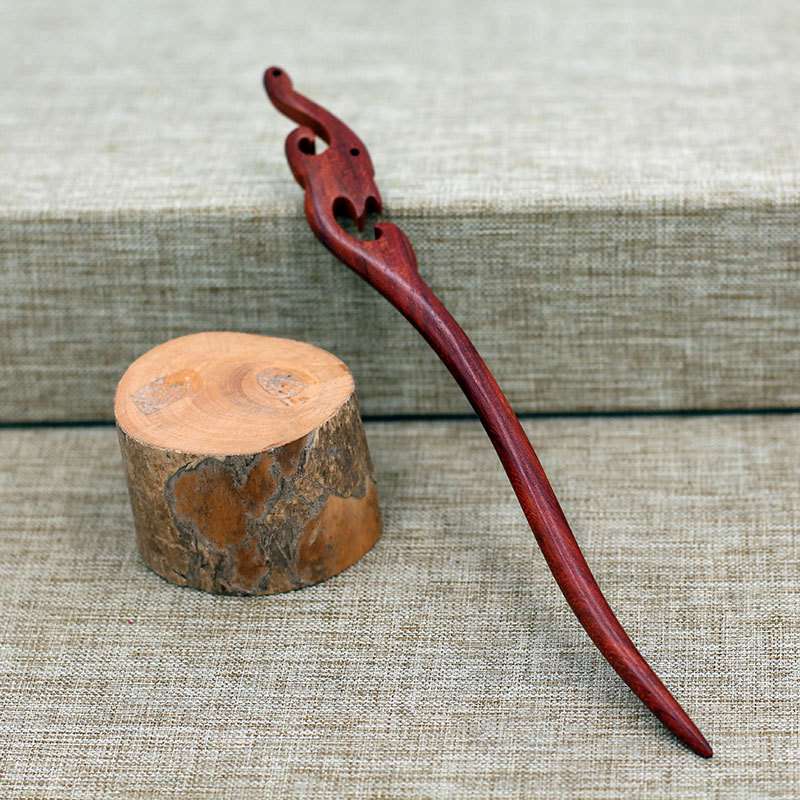 Hair Clasp Girls New Handmade Classical Hairpin Wholesale Updo Red Sandalwood Rosewood Hairpin Ladies Red Sandal Wood
