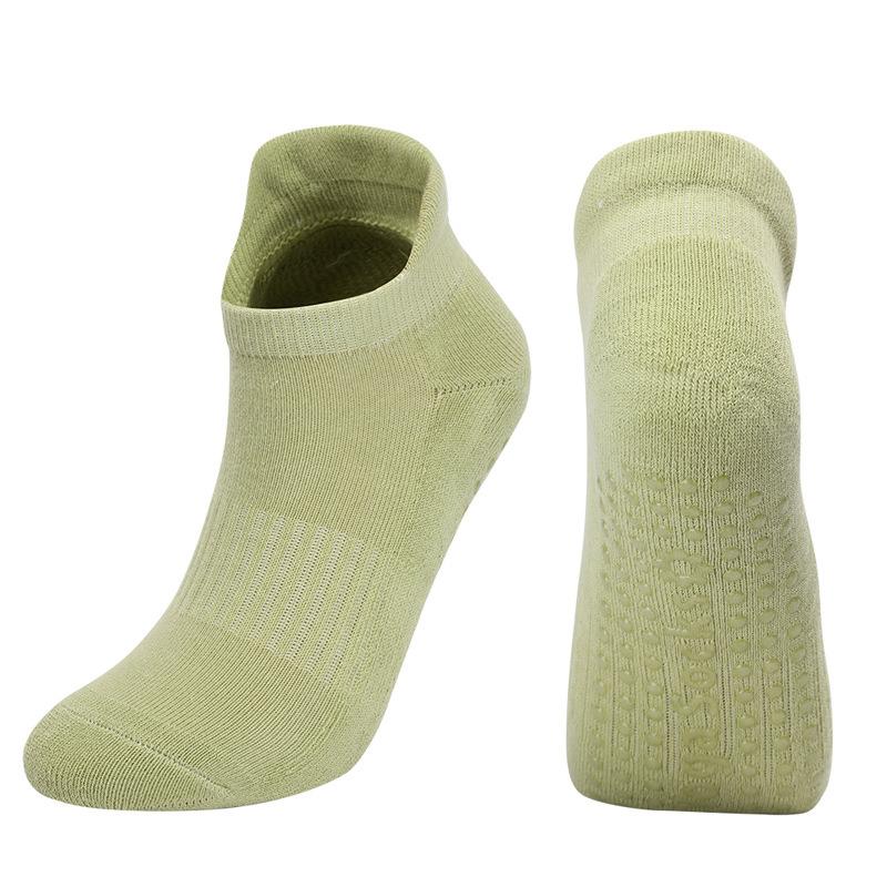 

Женские спортивные нескользящие носки для йоги с ручками для пилатеса, балета, барре, босиком, больничные противоскользящие носки для фитнеса и упражнений US 5-11 EU35-40 зелёный