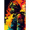 Vintage Brave Firefighter Fire Smoke Firefighter Fire Truck Art Posters Canvas Painting Wall Prints Picture for Room Home Decor