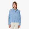 Women's Cotton Linen Crop Shirt CF006E-56GJBK