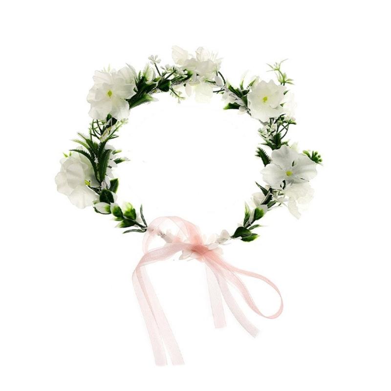 Pastoral Flower Shape Headband for Traveling Taking Photo Spring Girl Ethnic Hair Hoop Wedding Party Bride Hairband