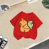 2025 Summer New Kapibala Children's Clothing Girls' Short Sleeved Girls' Tshirt Pure Cotton Fashion Printed Children's Top Trend