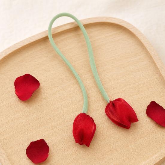 2 Stück Tulpenknospen Gardinenbinder, Dekorative Gardinen-Raffhalter, Knospen Weiche Seil-Raffhalter für Schlafzimmergardinen Terrassenvorhänge