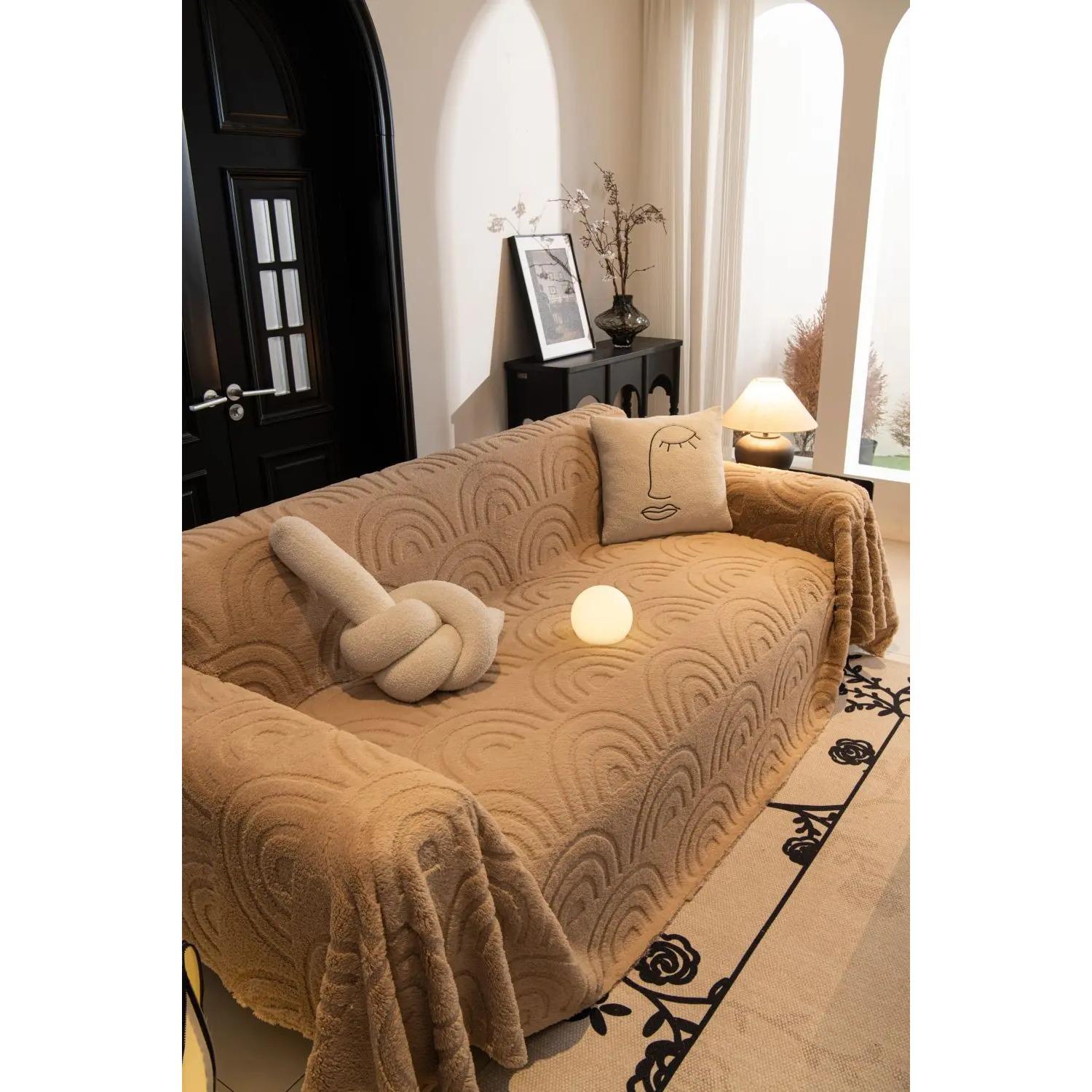 

Funda Sofa Гостиная Арка Жаккард Толстый Теплый Диван Плед Зимний Шерпа Кемпинг Пикник Диван Чехол 180x90cm