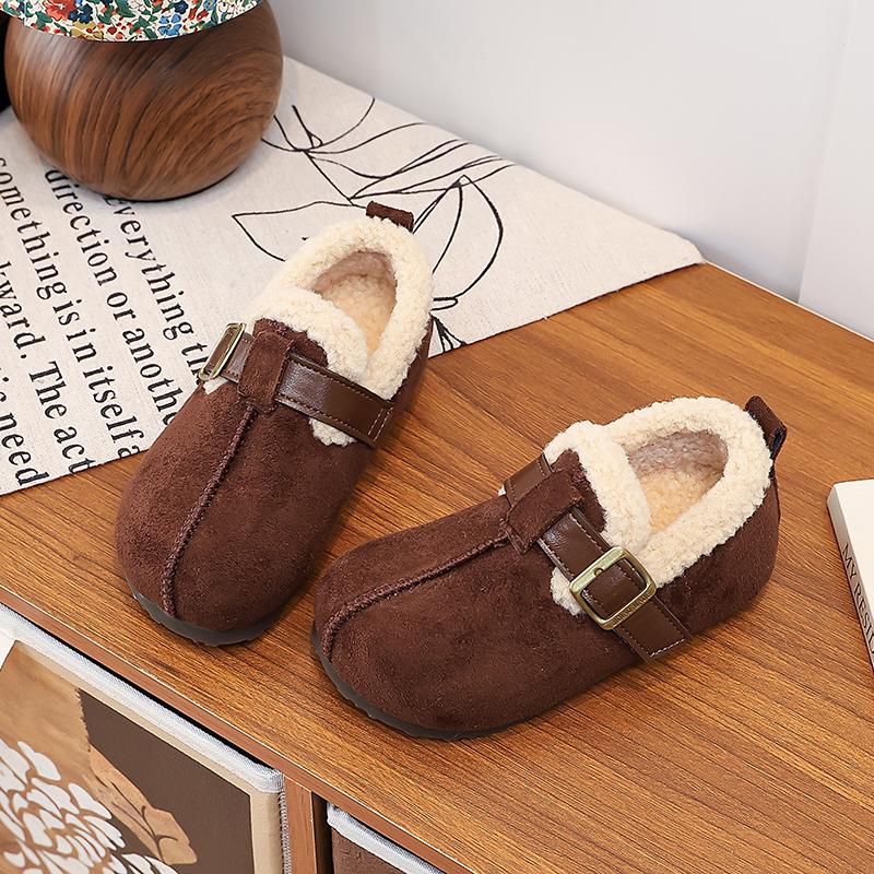 Fashion Autumn Winter Children Cotton Padded Warm Shoes Buckle Strap Kids High Quality and Shoes