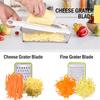Cheese Grater with Container,5 In 1 Mandoline Slicer for Kitchen,Multi Purpose Vegetable Slicer, Easy to Clean Vegetable Chopper,Cheese