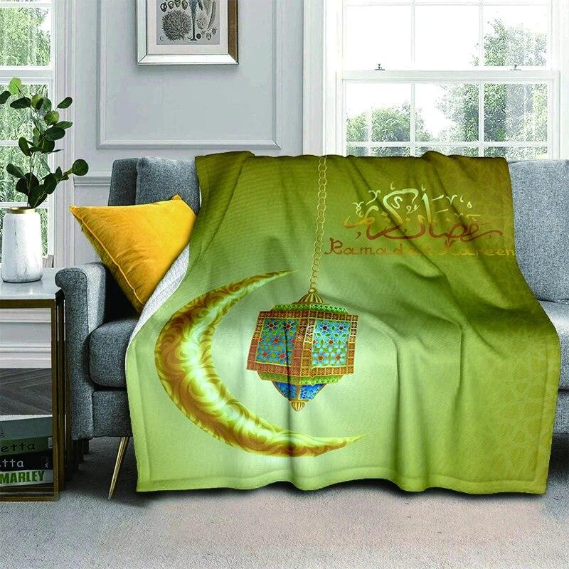 Müslüman Namaz HD Yumuşak Peluş Yatak Atma Karikatür Piknik Ince Battaniye Modern Flanel Battaniye Kapak Gedruckt Bettdecke Geschenk