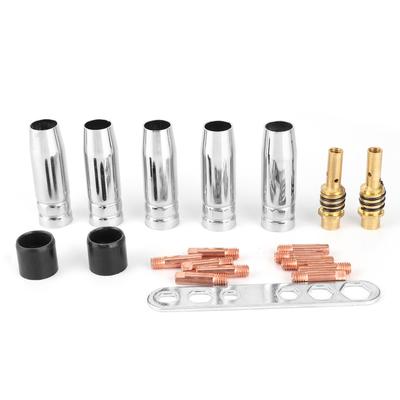 Set da 20 Pezzi 12mm 0.8mm Ugello Saldatore Punta di Contatto Adatto per Torcia MAGMIGMB15MB14