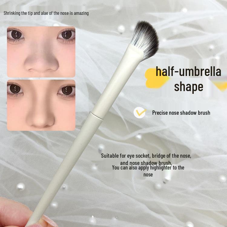 Cloud Porcelain 5-Piece Makeup Brush Set: Eyeshadow, Blush, Stippling, Nose, Under-Eye, and Eyeliner Brushes