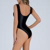 Backless Thong Bodysuit Bodysuit Female Glossy Swimsuit