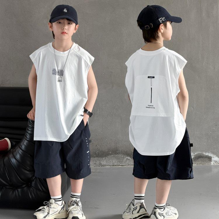 Korean Style Trendy Teen Sleeveless Vest & Shorts Set for Summer
