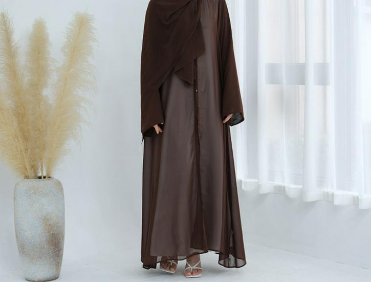 Loriya Summer Double Sleeve Chiffon Cardigan with Headscarf - LR842