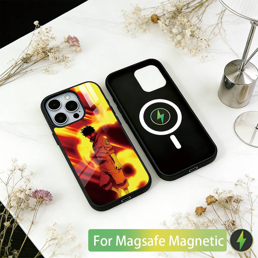 Fire Force Shinra Kusakabe Phone Case For iPhone17,16,15,14,13,12,11 Plus,Pro Magnetic with Magsafe Wireless Charging